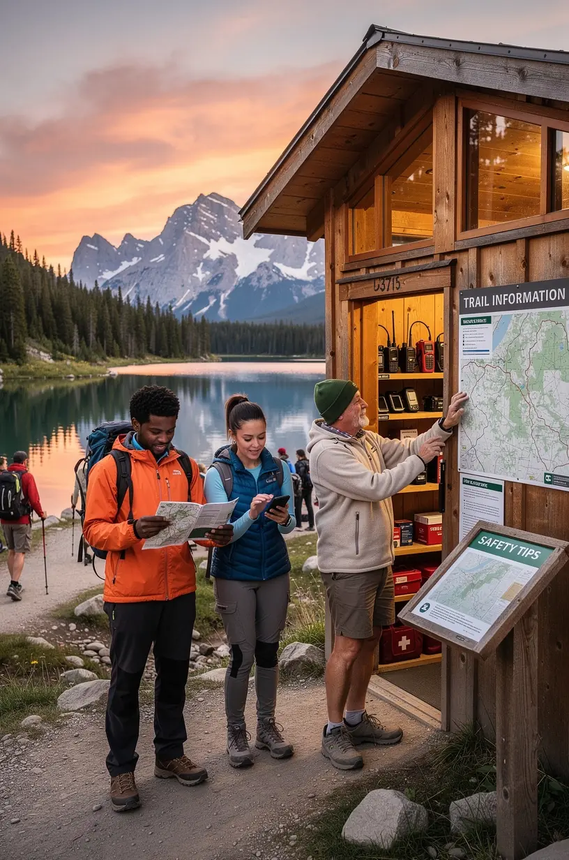 Туристический рюкзак с арендованными средствами безопасности, включая GPS-навигатор и аварийный комплект